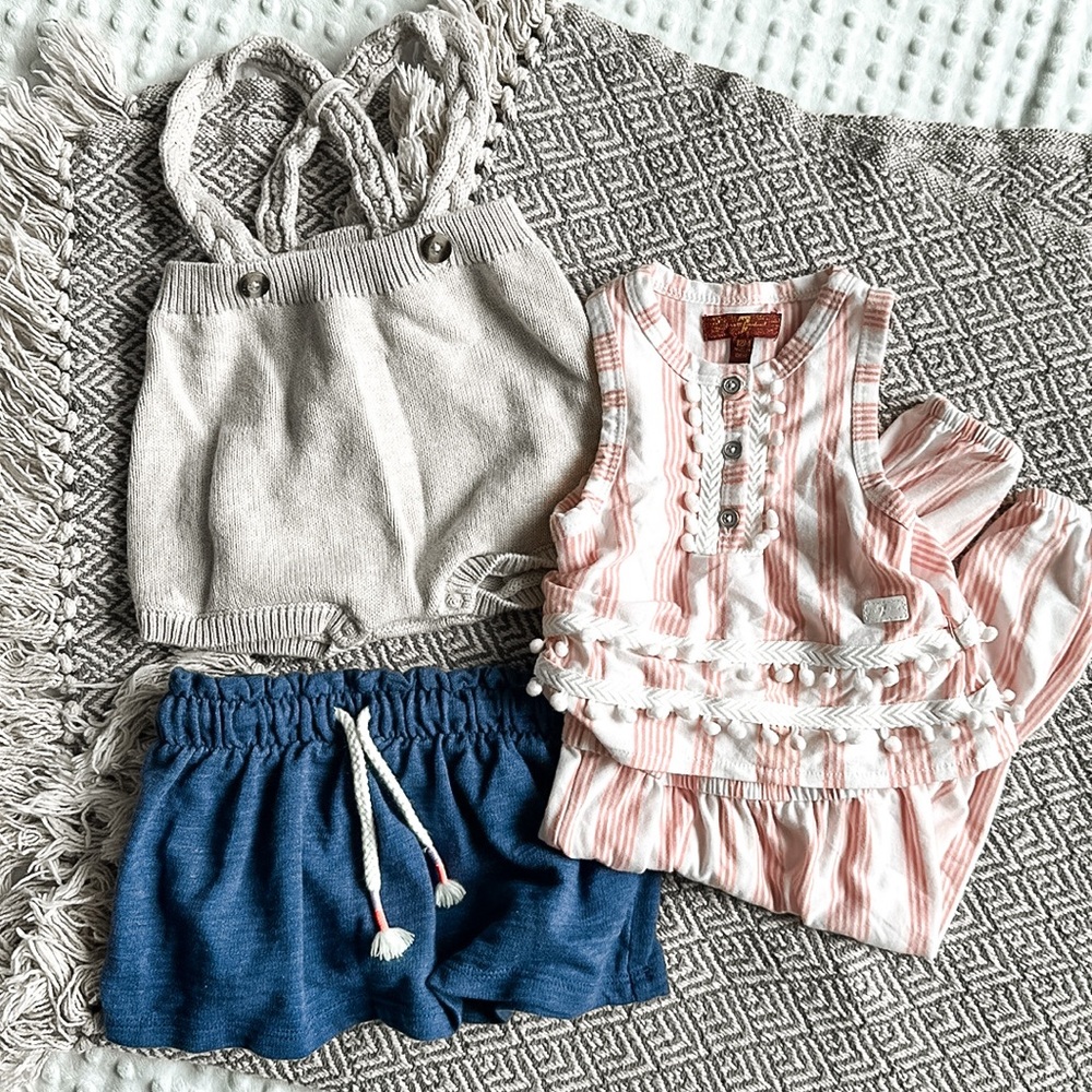 Bundle of 12 Month Baby Girl Clothes (3 Items) Skort | Onesies